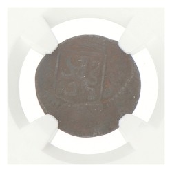 ½ Duit - Mint error. V.O.C. (Holland). ND (1749 - 1770). AU details