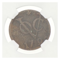 Duit - Mint error. V.O.C. 1790 Mmt Star w/o dots. VF details