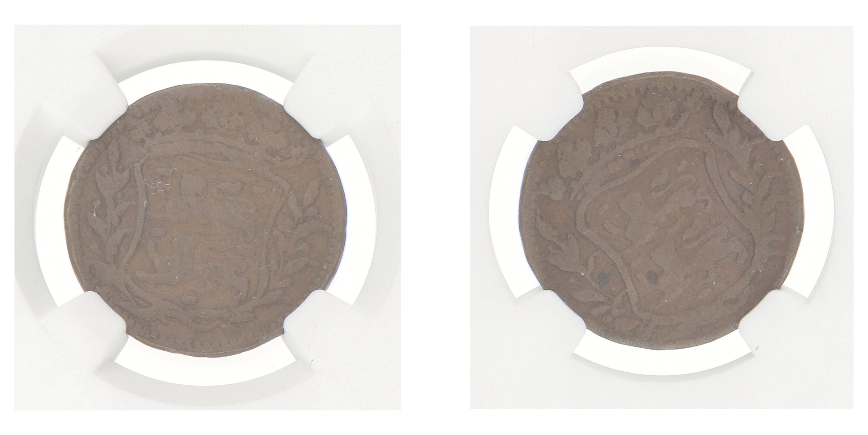 Goudwisselkantoor auction: Duit - Mint error. V.O.C. (West-Friesland). ND (1780). VF 30 BN