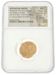 Byzantine Empire. Heraclius & Heraclius Constantine. Solidus. ND (613 - 641 AD). AUnc