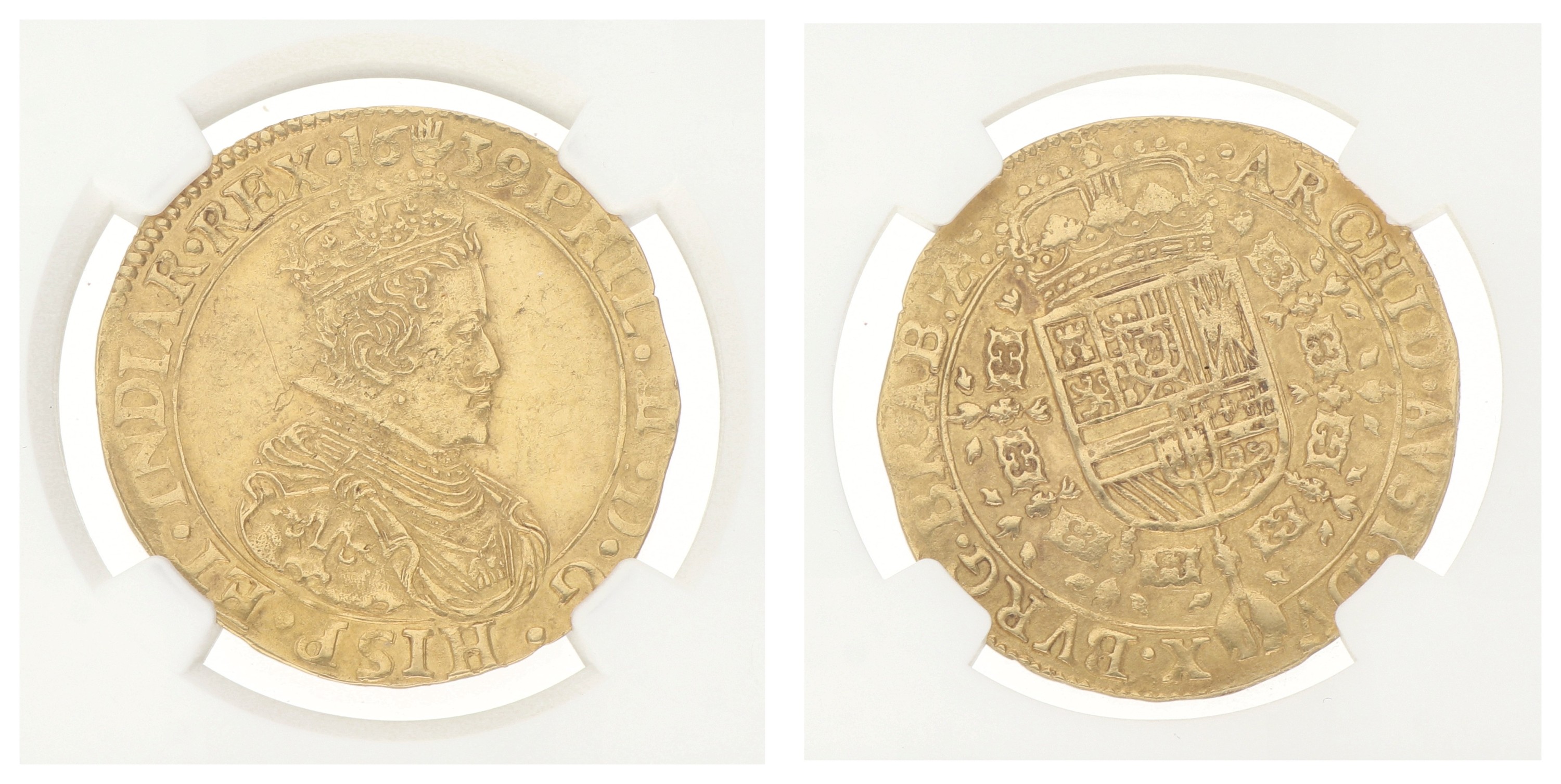 Goudwisselkantoor auction: Dubbele soeverein. Brabant. Antwerpen. Philip IV. 1639. UNC details