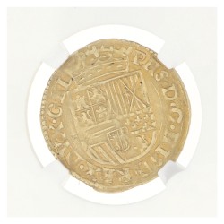 Halve gouden Real. Gelderland. Nijmegen. Filips II. ND (1555 - 1576). AU details