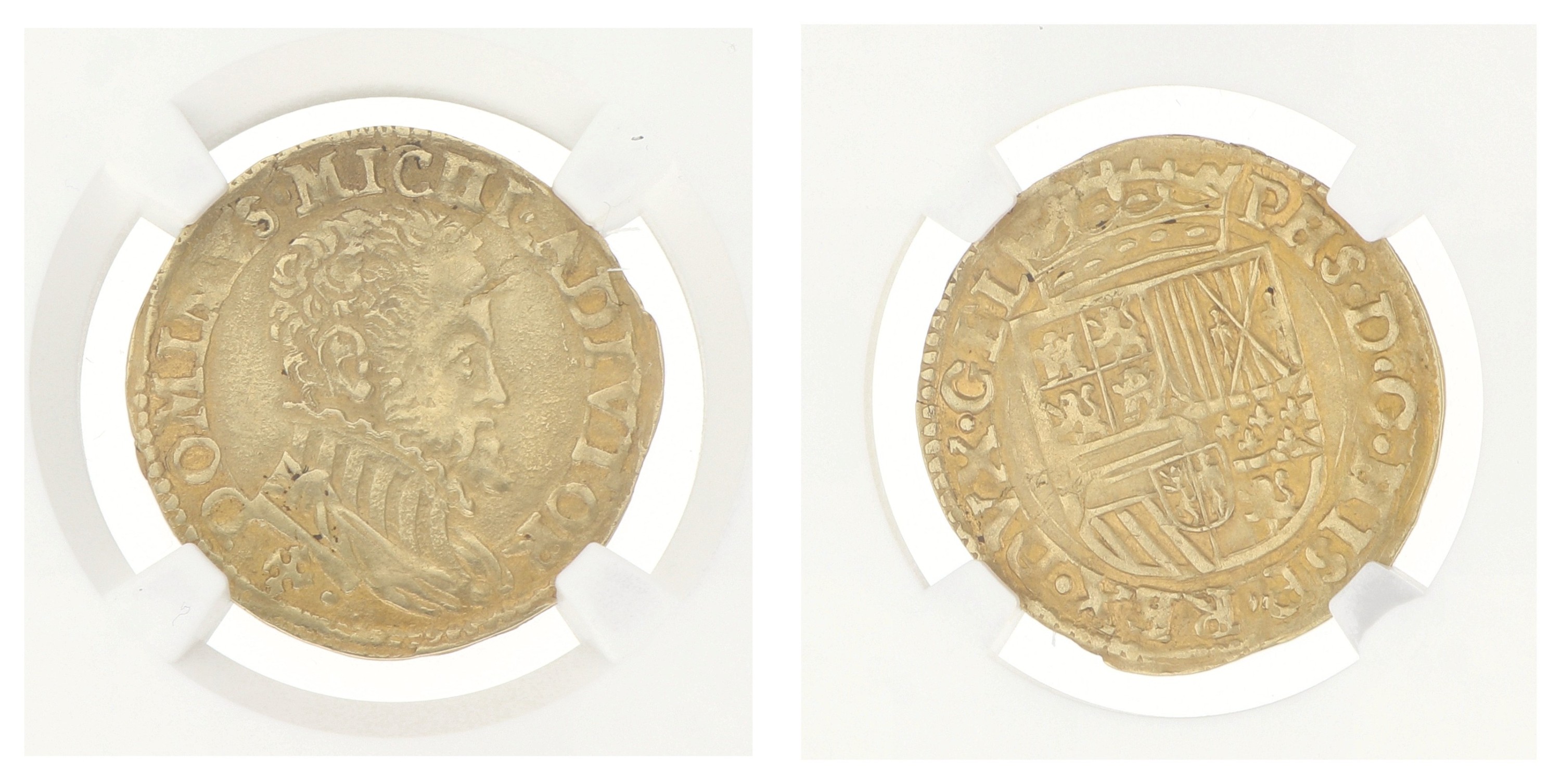 Goudwisselkantoor auction: Halve Gouden Real. Gelderland. Nijmegen. Philips II. ND (1555 - 1576). AU details