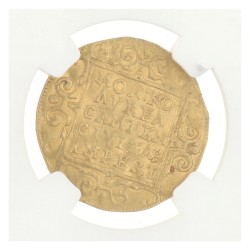 Gouden Dukaat. Kampen. Rudolph II. 1598. AU details