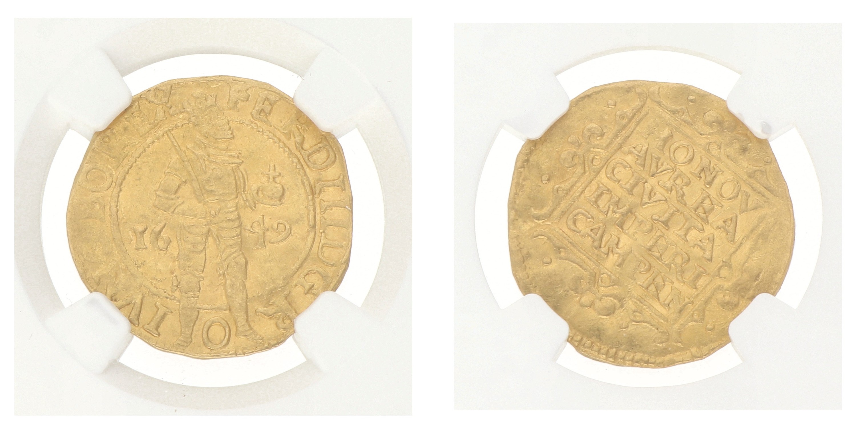 Gouden Dukaat. Kampen. Ferdinand III. 1649. AU 55