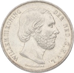 2½ Gulden. Willem III. 1851 A. Without dot. XF +.