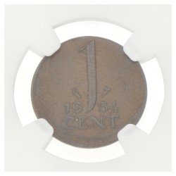 1 Cent. Juliana. Mint error: Broadstruck. 1964. MS 61.