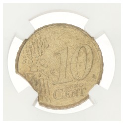 10 Cent. Beatrix. 1999. Mint error: Curved Clip. UNC details.