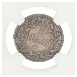 1 Reaal - 8 Acorns. Curaçao. Willem I. 1821. AU 55