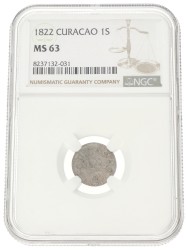 1 Stuiver. Curaçao. Willem I. 1822. MS 63
