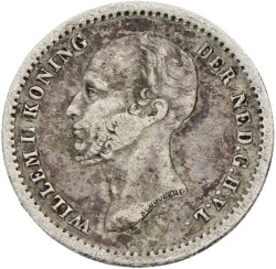 5 Cent. Long bust. Willem II. 1848 B. VF -