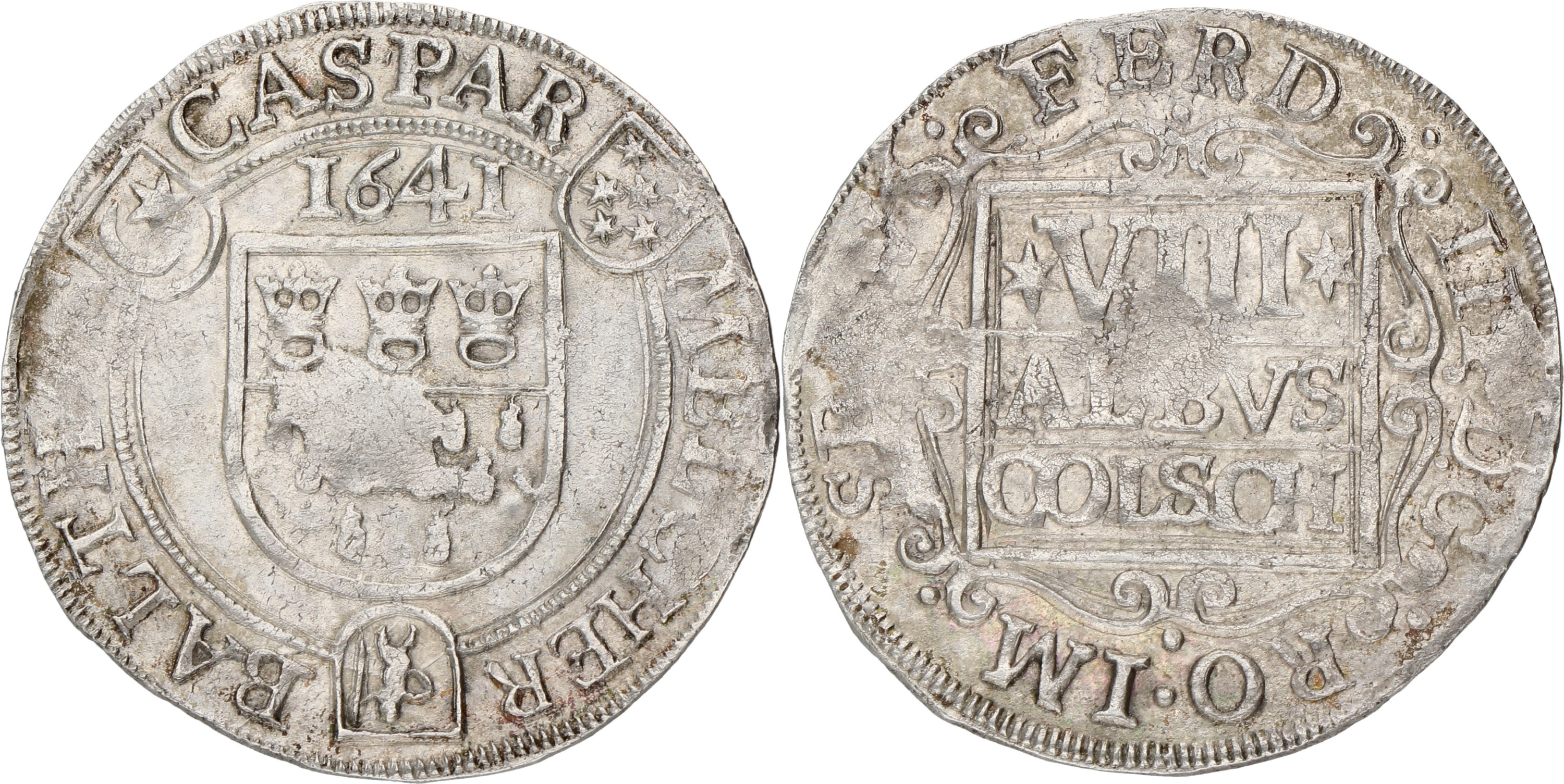 German states. Cologne, city. 8 Albus. 1641. VF