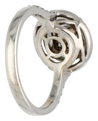 18K witgouden Illusie ring bezet met ca. 1.10 ct. diamanten
