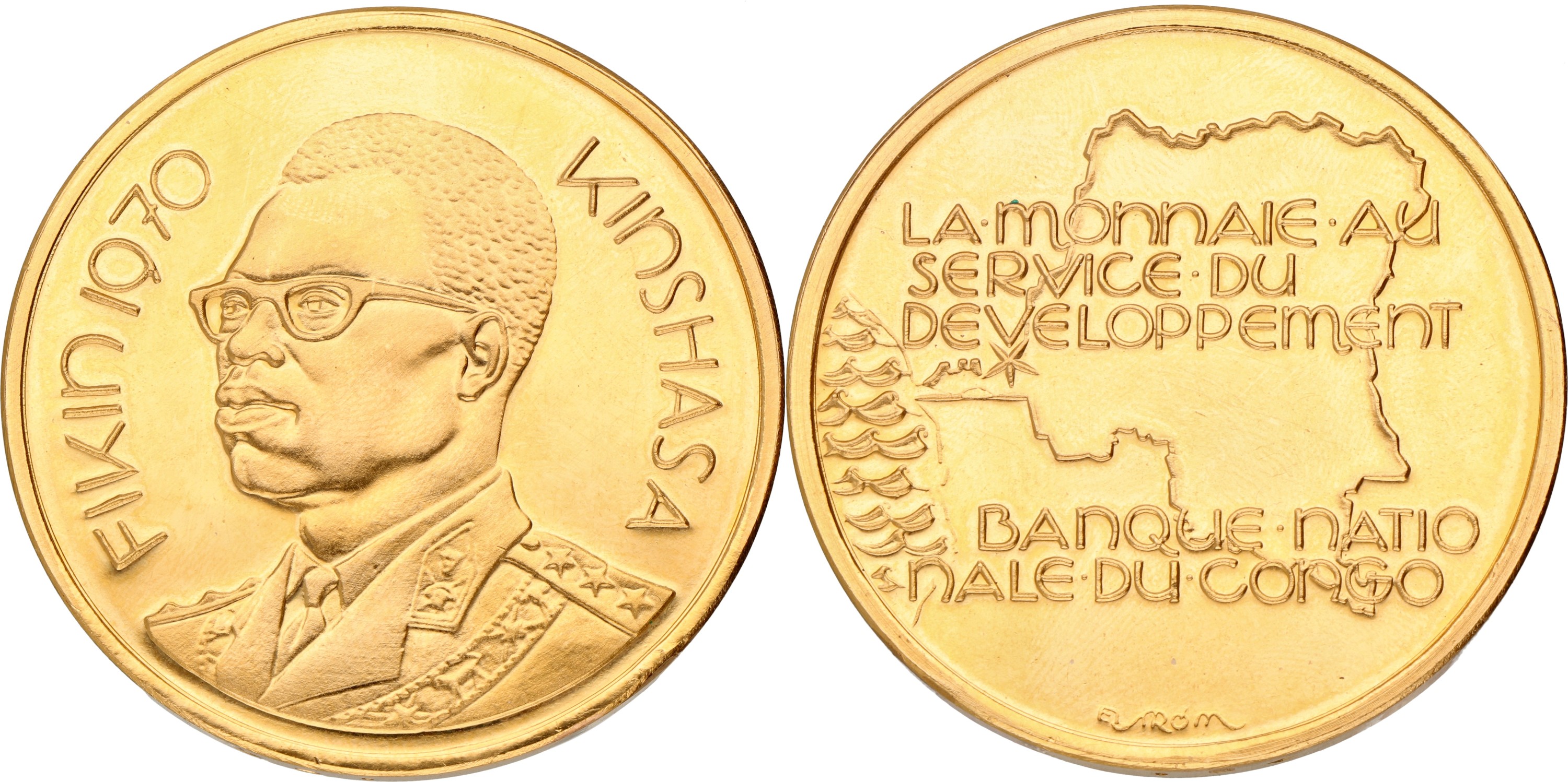 Congo. Kinshasha. 1970. Medal of the 1970 Financial Congress. XF