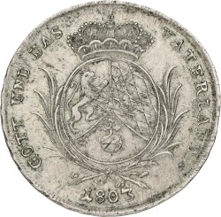German states. Bavaria. Maximilian IV. Conventionsthaler. 1803. VF