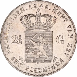 2½ Gulden Willem II 1848. Prachtig -.