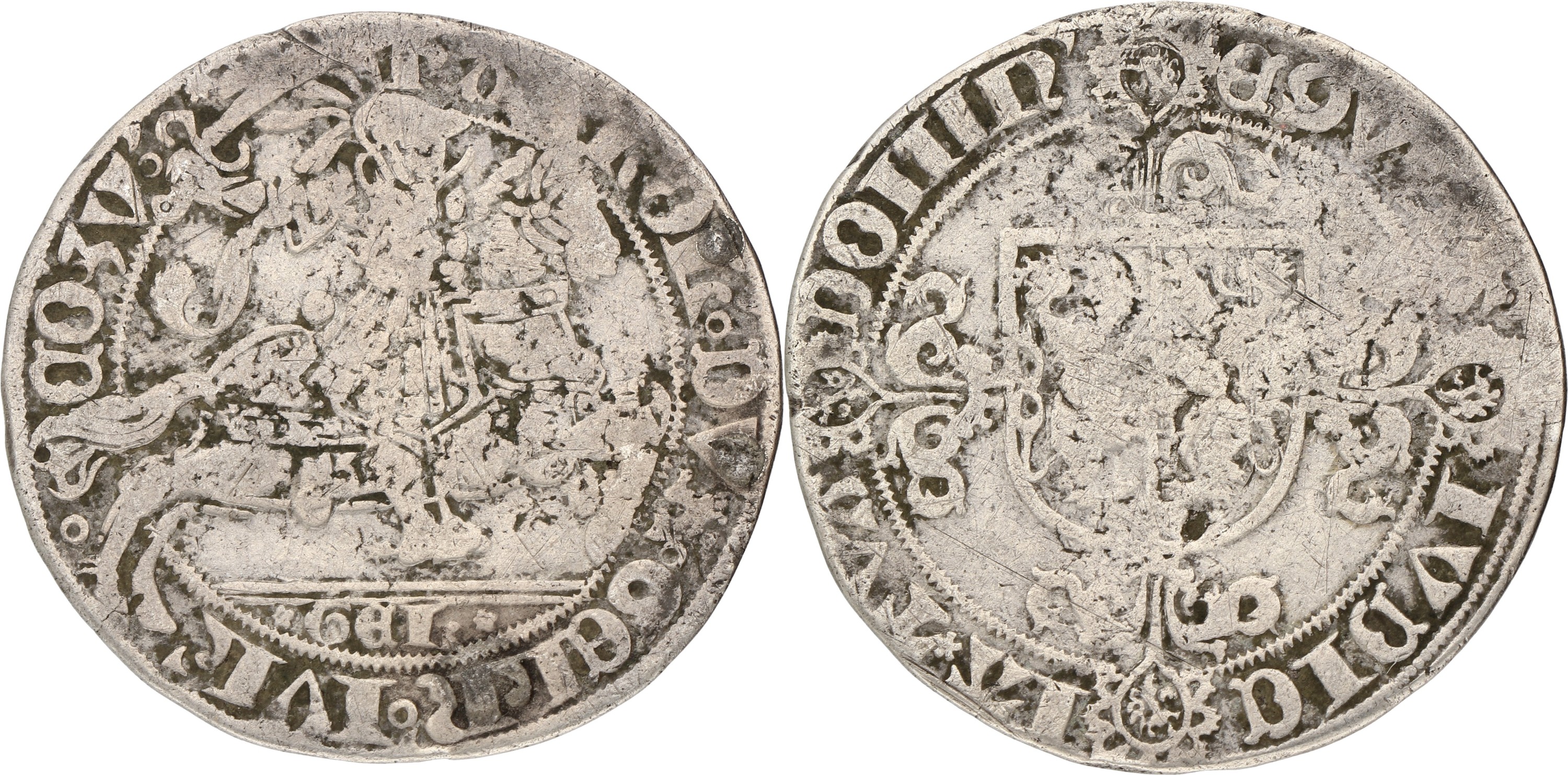 Snaphaanschelling - Met 'GEL' in de afsnede. Gelderland. Nijmegen. Karel van Egmont. ND (1492). F