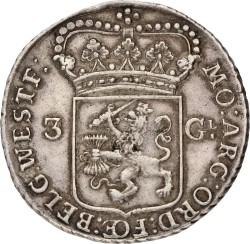 3 Gulden - generaliteits. West-Friesland. 1793. VF