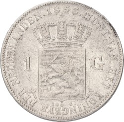 1 Gulden. Willem III. 1853. VF.