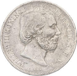 1 Gulden. Willem III. 1853. VF.