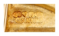 Lapponia 14K geelgouden/platina 'Lotus' hanger door Björn Weckström 