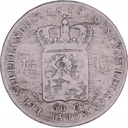 ½ Gulden Willem I 1818 U. Fraai.