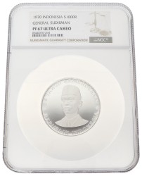 Indonesia. 1000 Rupiah - General Sudirnam. 1970. PF 67 Ultra Cameo.