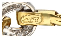 Leo Pizzo 18K geelgouden collier met ca. 0.58 ct. diamant