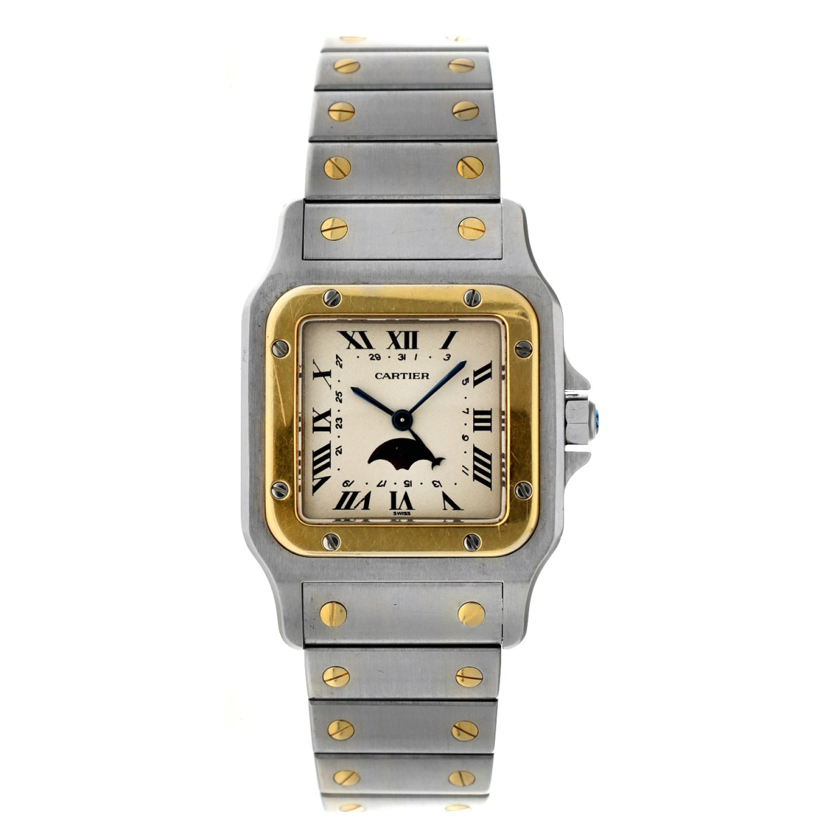 No Reserve - Cartier Santos Galbée Moon Phase 119901 - Heren horloge - 1989