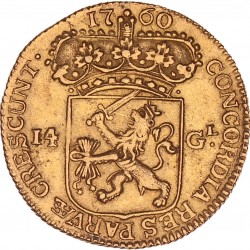 Gouden rijder van 14 gulden Zeeland 1760. Zeer fraai.