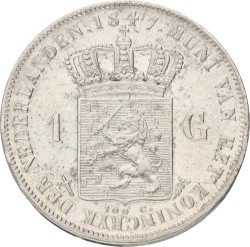 1 Gulden. Willem II. 1847. XF +