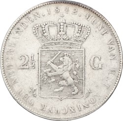 2½ Gulden. Willem II. 1842. VF +