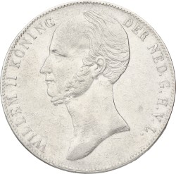 2½ Gulden. Willem II. 1845 Without stripe. VF