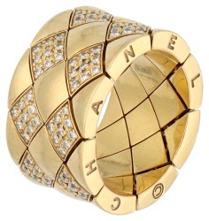 Chanel 18K geelgouden Matelassé ring  met ca 1.44 ct. diamant