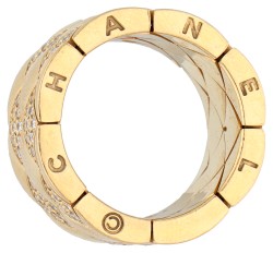 Chanel 18K geelgouden Matelassé ring  met ca 1.44 ct. diamant