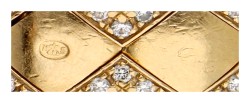 Chanel 18K geelgouden Matelassé ring  met ca 1.44 ct. diamant