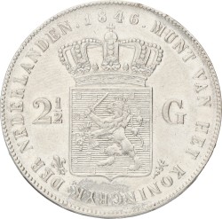 2½ Gulden. Willem II. 1846 Lily. VF / XF