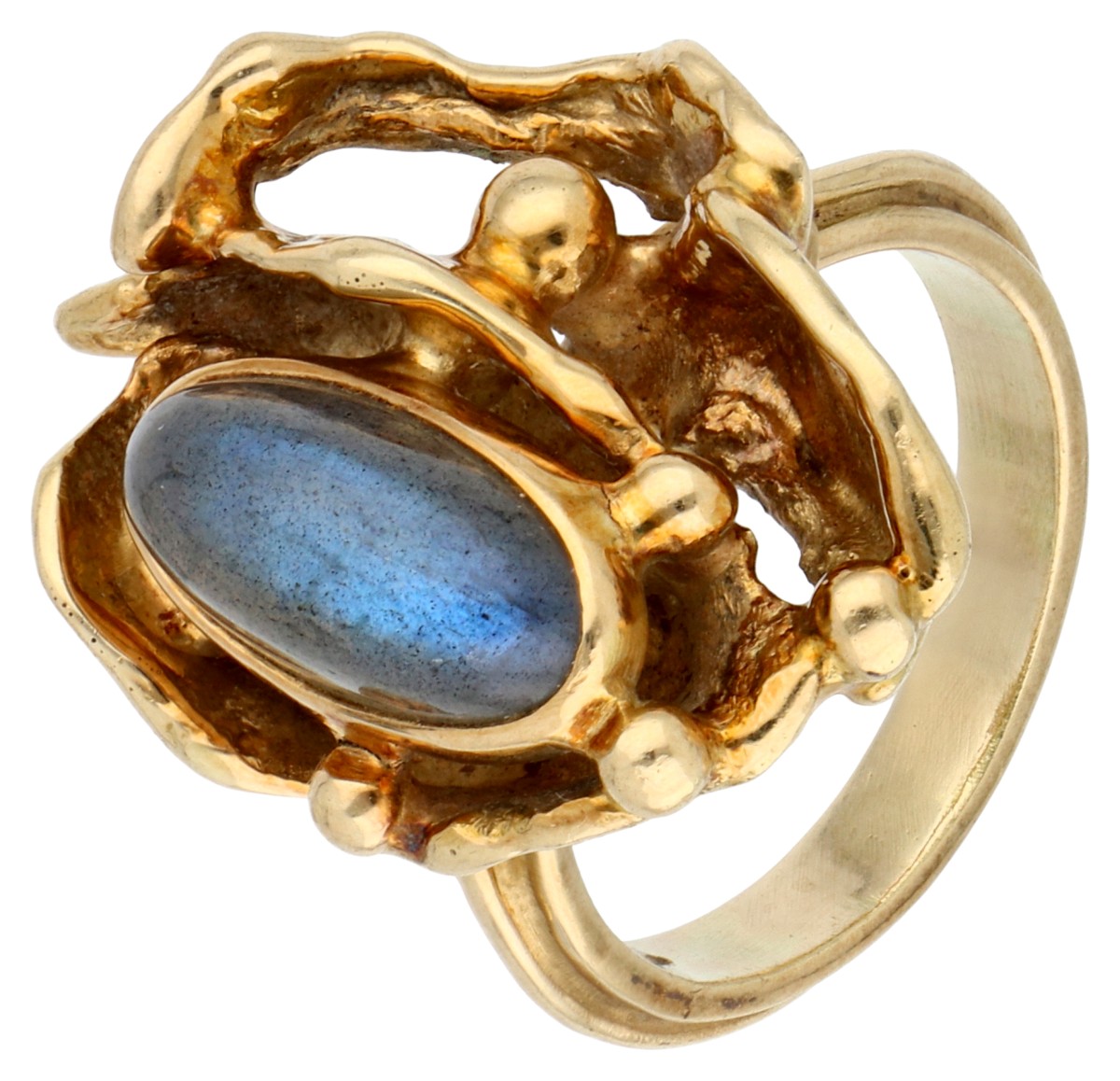Anneke Schat 14K geelgouden ring met labradoriet