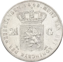 2½ Gulden. Willem II. 1848. VF +