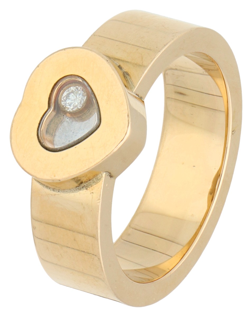 Chopard 18K geelgouden 'Happy diamonds' ring bezet met ca. 0.03 ct. diamant