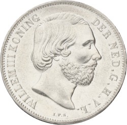 1 Gulden. Willem III. 1854. AUnc