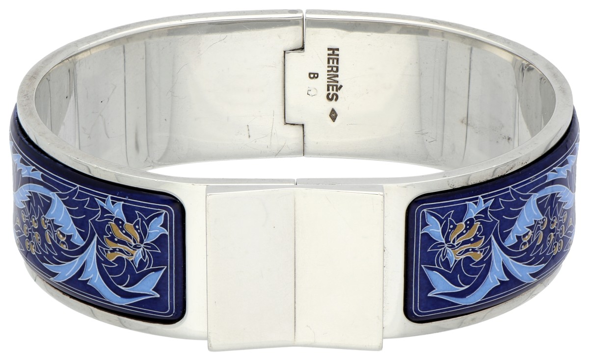 Hermès Sterling zilveren Cloisonné bangle armband  met emaille