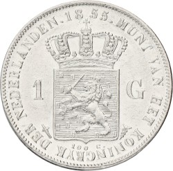 1 Gulden. Willem III. 1855. XF