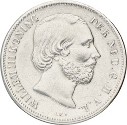1 Gulden. Willem III. 1858. VF / XF
