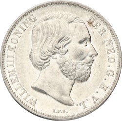 1 Gulden. Willem III. 1863. AUnc