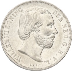 1 Gulden. Willem III. 1864. XF +.