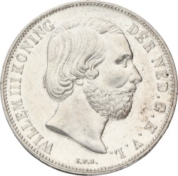 1 Gulden. Willem III. 1865. AUnc.