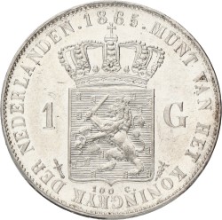 1 Gulden. Willem III. 1865. AUnc.