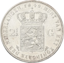 2½ Gulden. Willem III. 1849. VF / XF