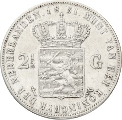 2½ Gulden. Willem III. 1851 With dot.